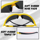 Ptcol ™ Safety Glasses for Sport & Work, Anti-fog Scratch Resistant Sunglasses, Smoke Tinted Lens & Non-Slip Grips, Protect UV